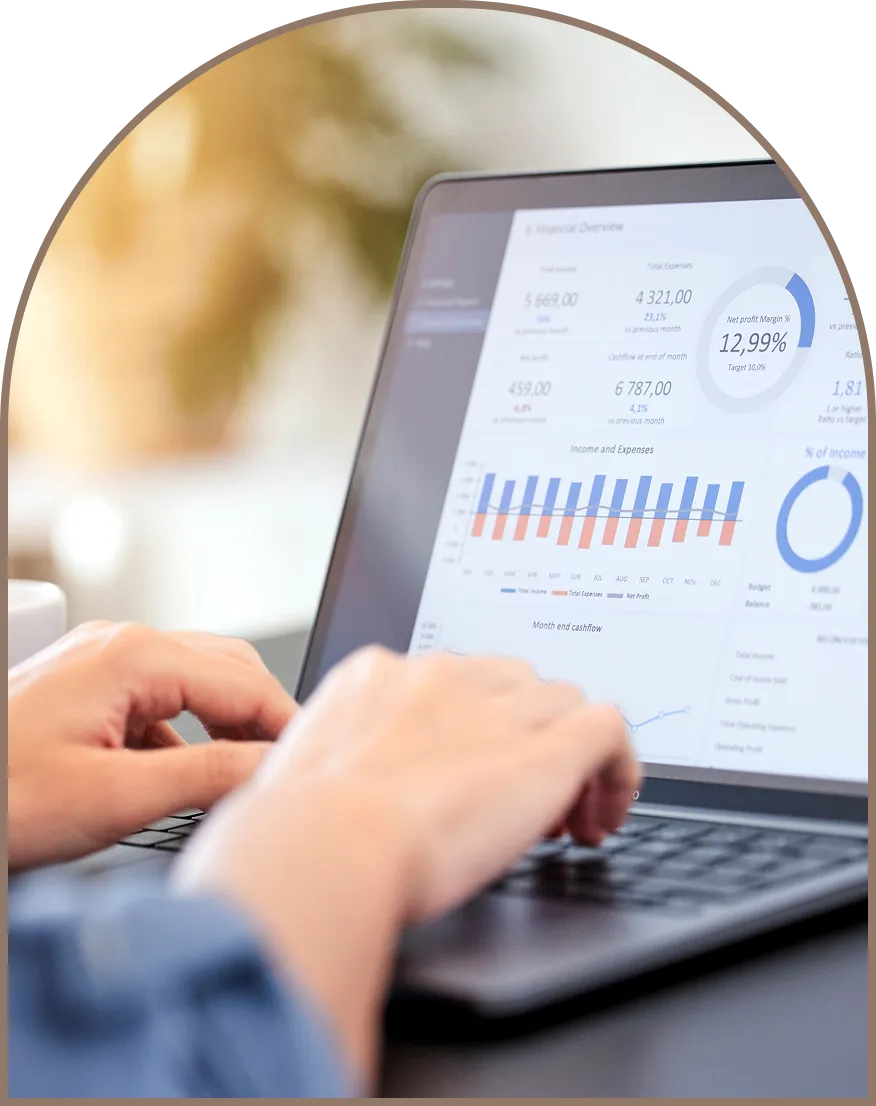 A person reviewing analytics on a laptop
